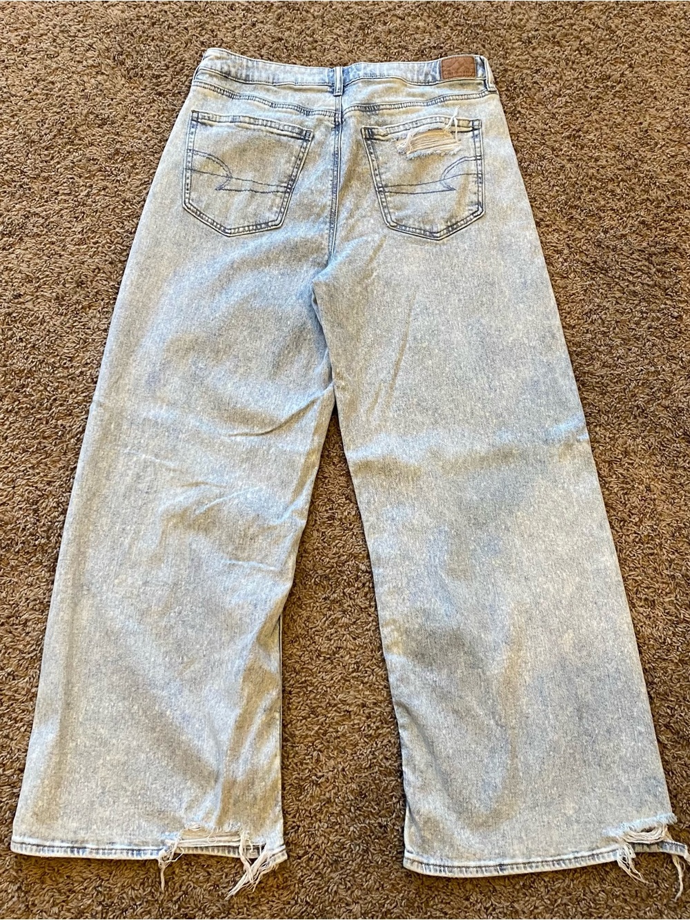 American Eagle Light Blue Super High-Rise Baggy Jeans